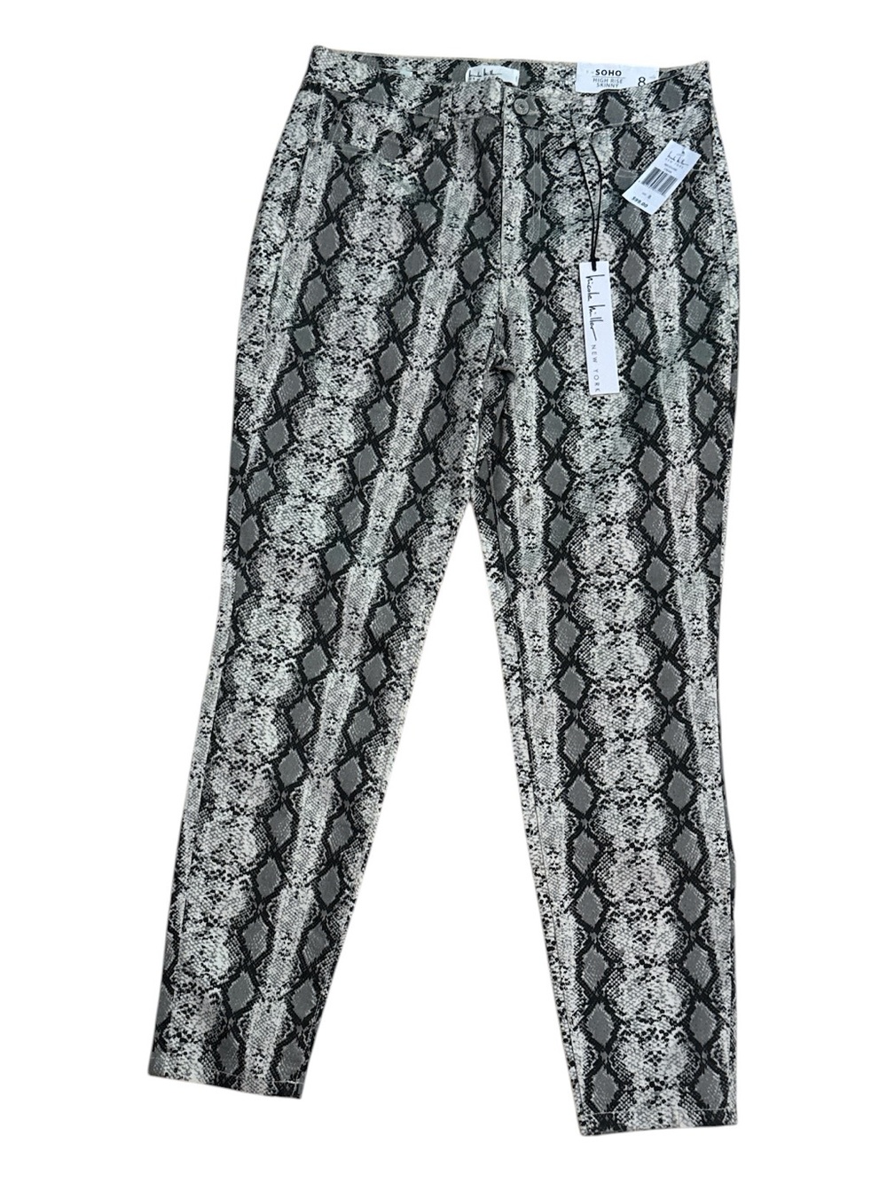 Nicole Miller Black and White Snake-Print High Waist Slim Ankle Pants NWT - Picture 2 of 7